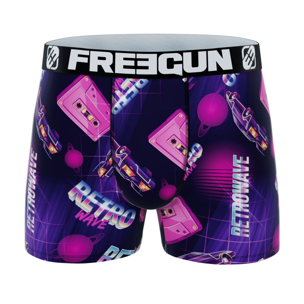 FREEGUN Boxer Enfant Microfibre Cassette Rétro