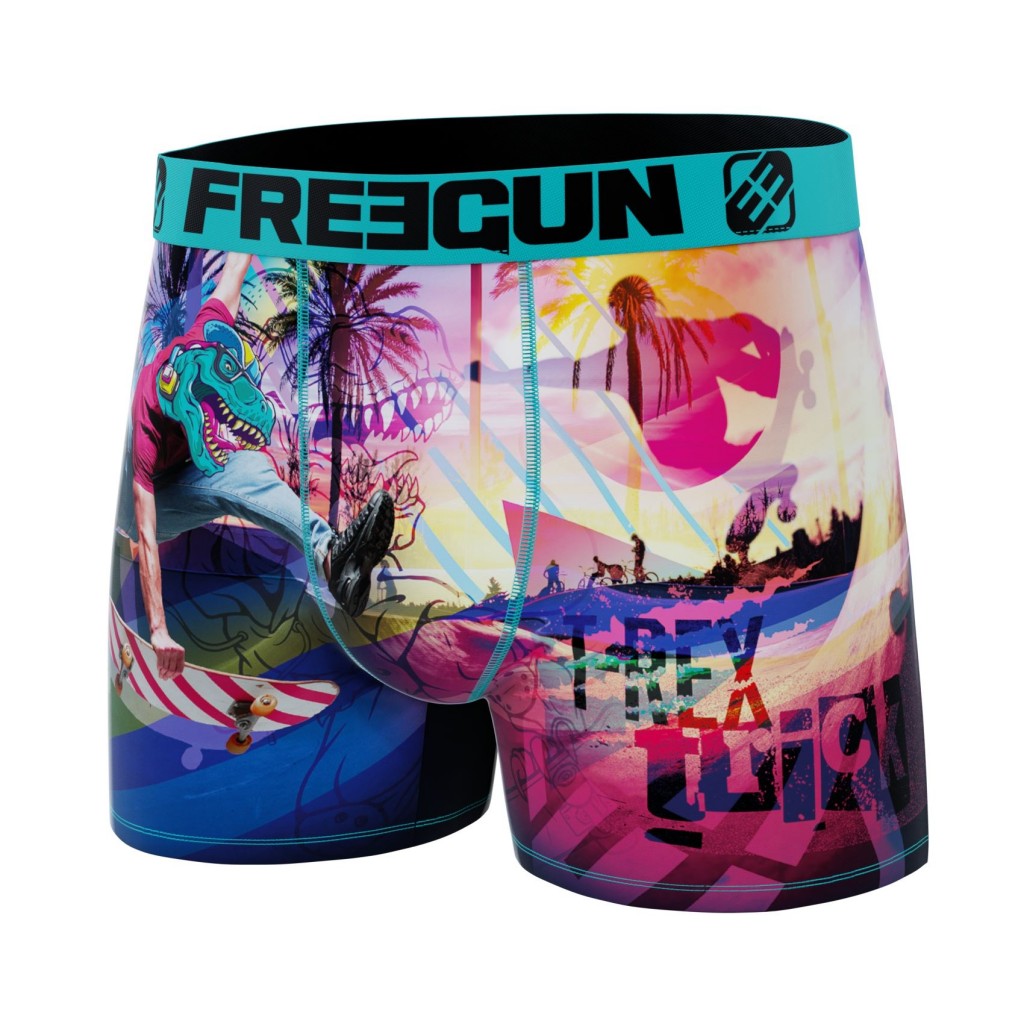 FREEGUN Boxer Microfibre Homme Skate T-rex Trick