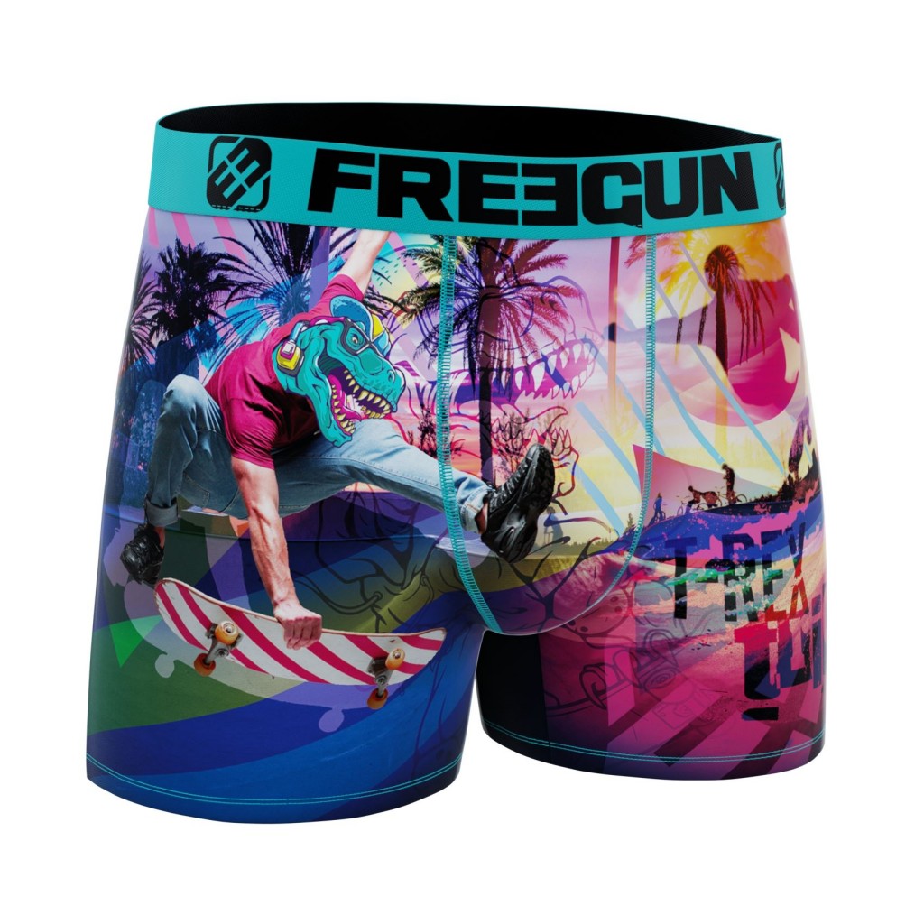 FREEGUN Boxer Microfibre Homme Skate T-rex Trick
