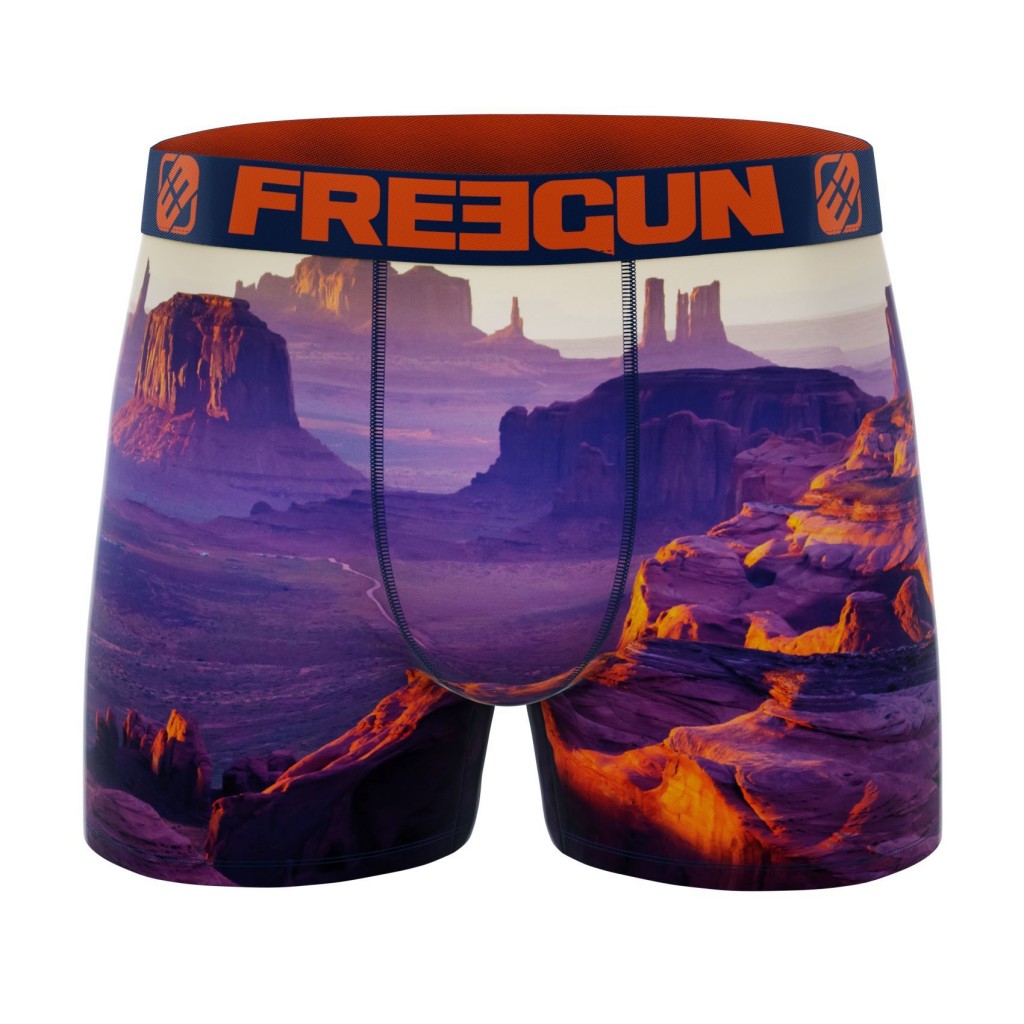 FREEGUN Boxer Homme en Microfibre Recyclé Thème Paysage