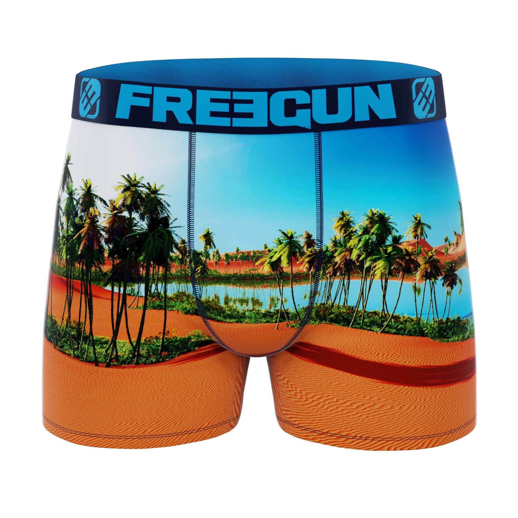 FREEGUN Boxer Microfibre Recyclé Thème Paysage Oasis