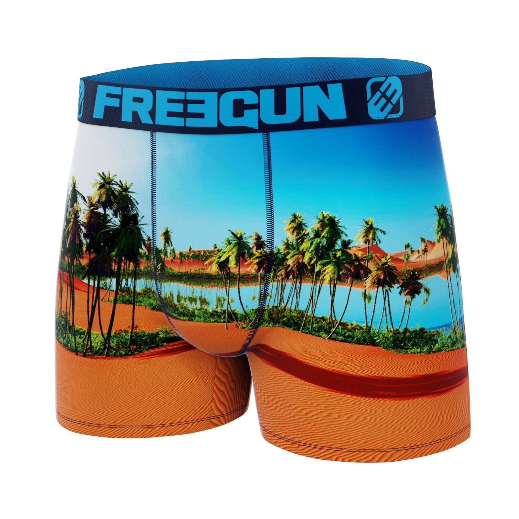 FREEGUN Boxer Microfibre Recyclé Thème Paysage Oasis FREEGUN Boxer Microfibre Recyclé Thème Paysage Oasis