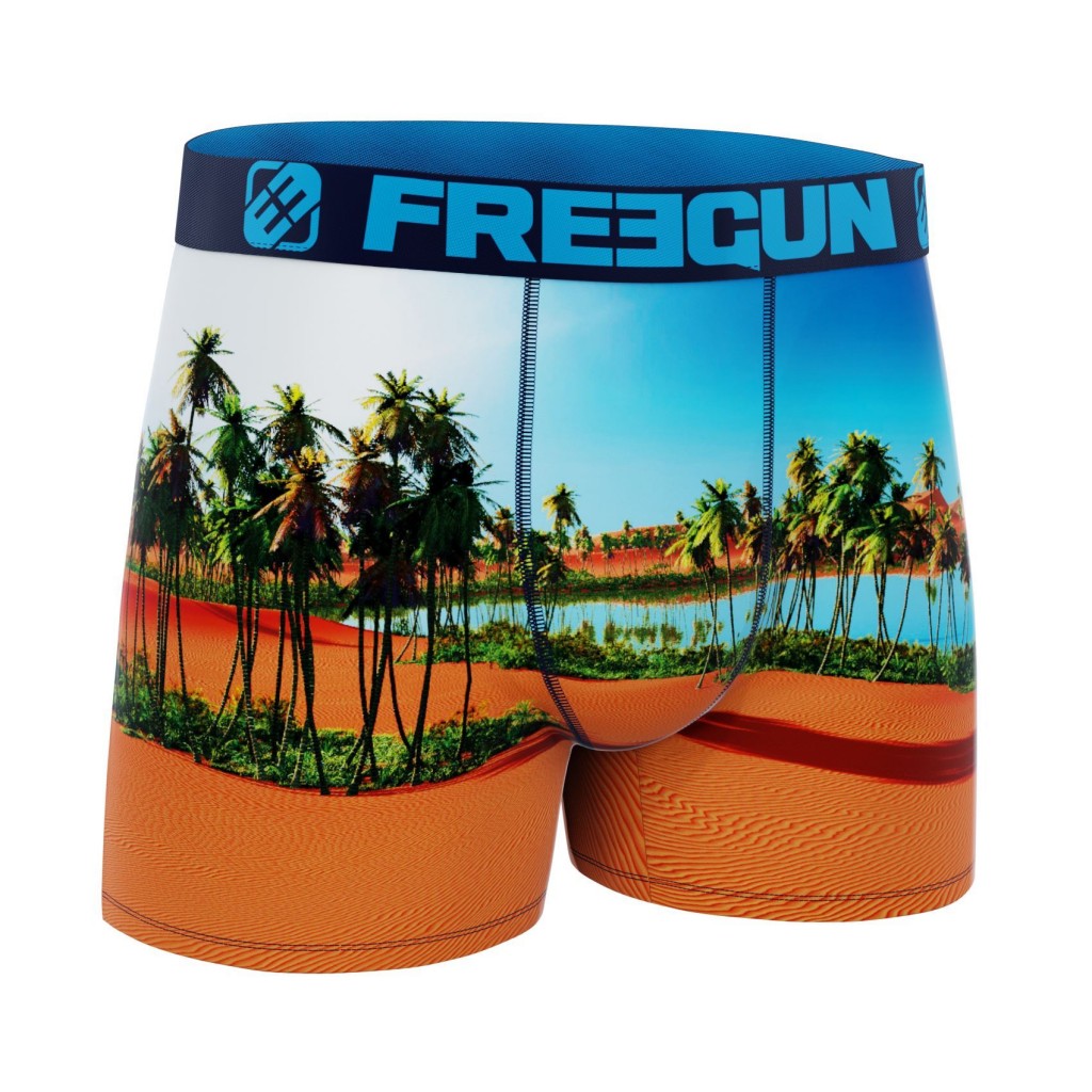 FREEGUN Boxer Microfibre Recyclé Thème Paysage Oasis