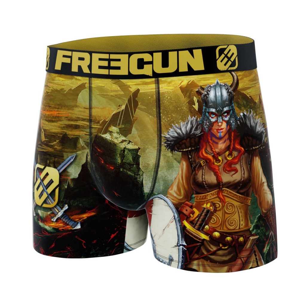 FREEGUN Boxer Homme Heroic Fantasy, Caleçon Homme, Guerrière Viking