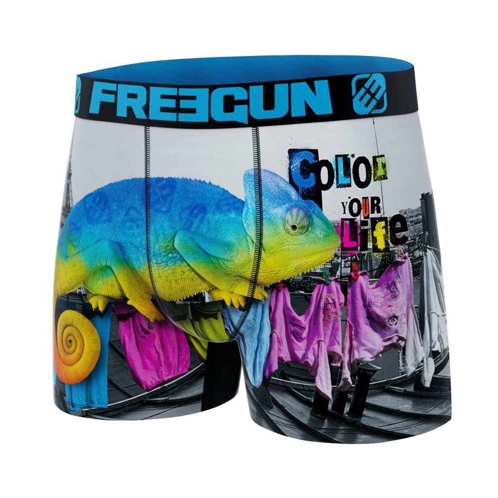FREEGUN Boxer Homme en Microfibre Caméléon Coloré