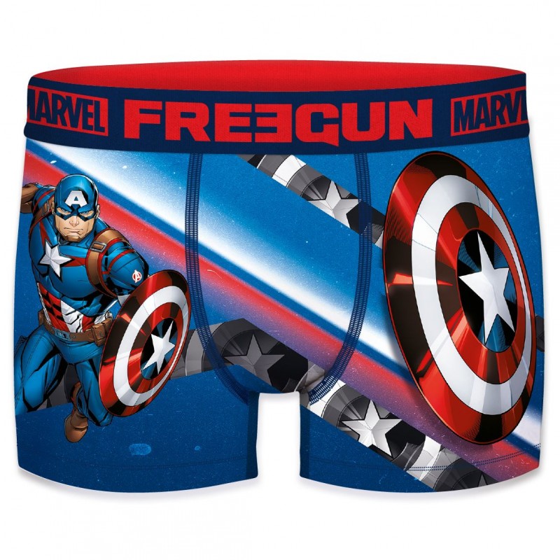 FREEGUN Calecon Boxer Homme Marvel Captain America