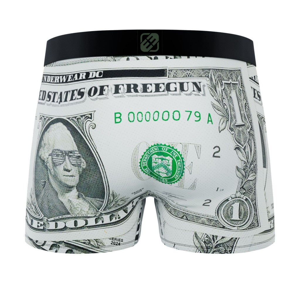 FREEGUN Boxer Homme Microfibre Thème Usa Dollars