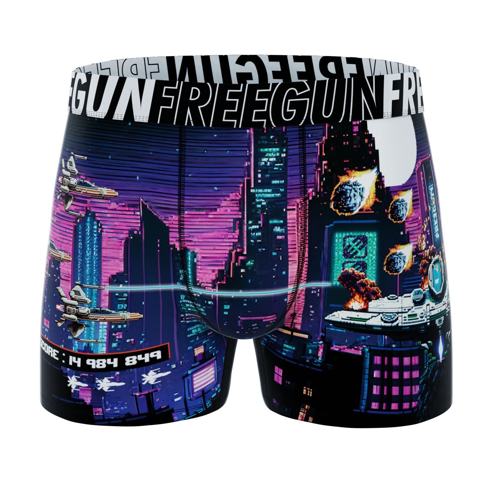 FREEGUN Boxer Microfibre garçon Thème City Jeu Video