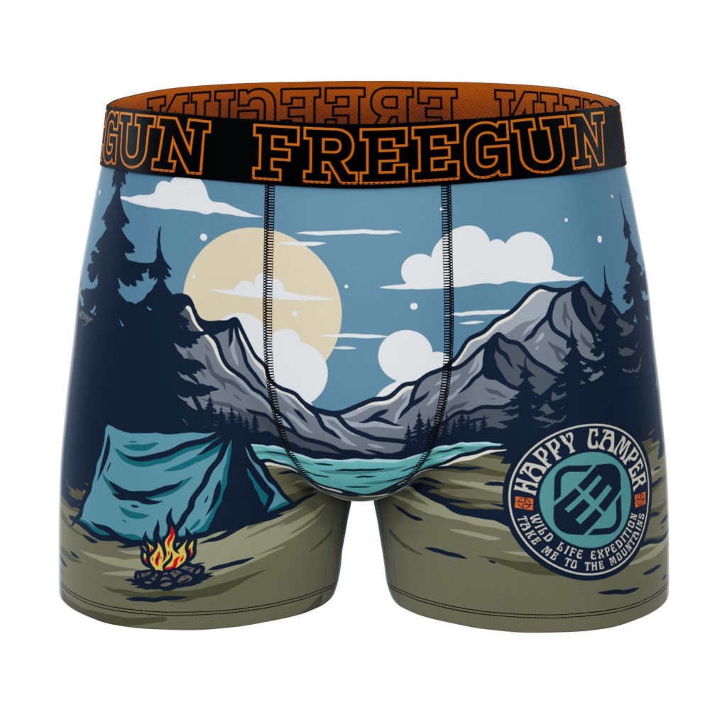 FREEGUN Boxer Microfibre Garçon Campeur Montagne