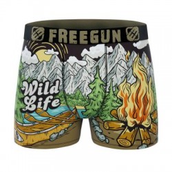 FREEGUN Boxer Homme Wild Life Vie Sauvage Montagne