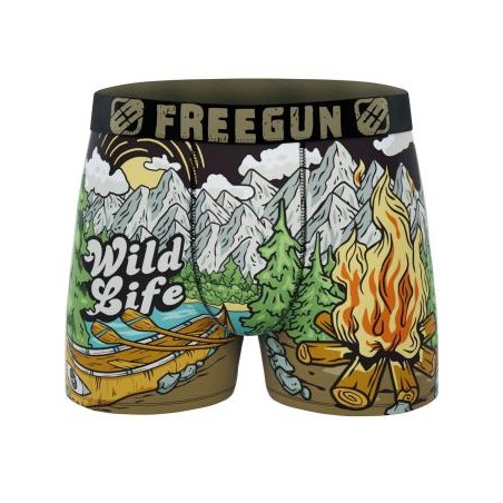 FREEGUN Boxer Homme Wild Life Vie Sauvage Montagne