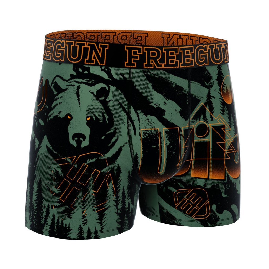 FREEGUN Boxer Homme Montagne Forêt Sauvage Nature Ours