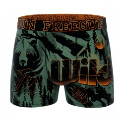 FREEGUN Boxer Microfibre Garçon Sauvage Nature Ours