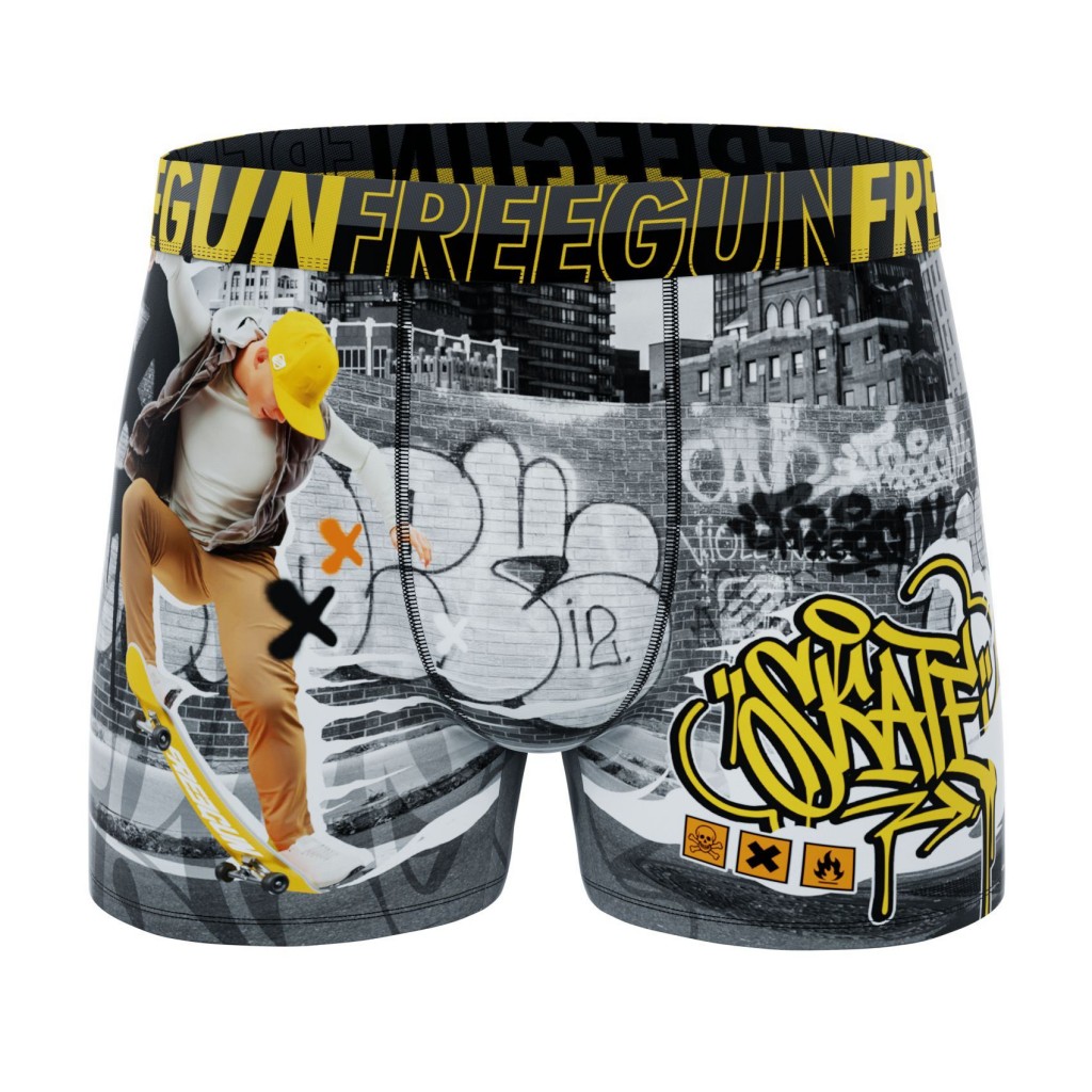 FREEGUN Boxer Microfibre Garçon Skate Graffiti