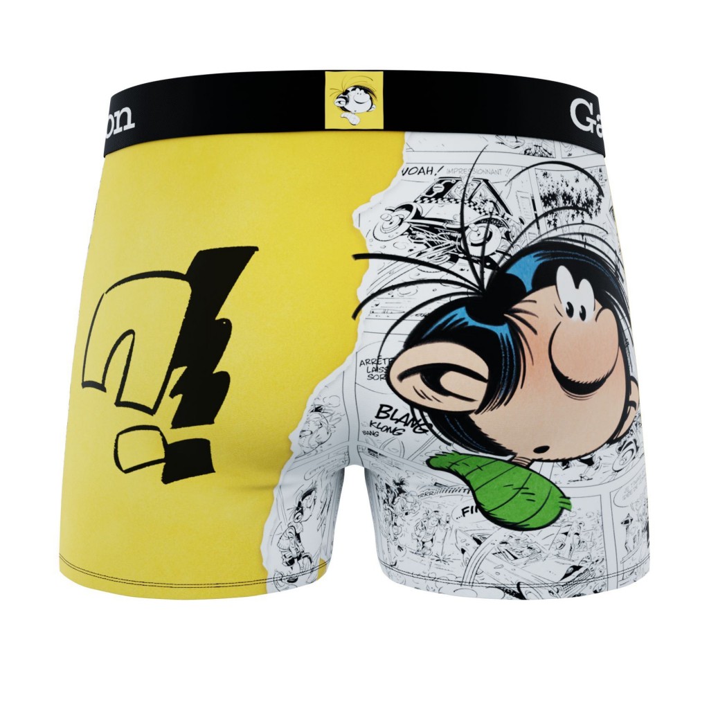 FREEGUN Boxer Microfibre Gaston Lagaffe Bande Dessinée Jaune