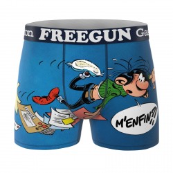 FREEGUN Boxer Microfibre Gaston Lagaffe Bande Dessinée Bleu