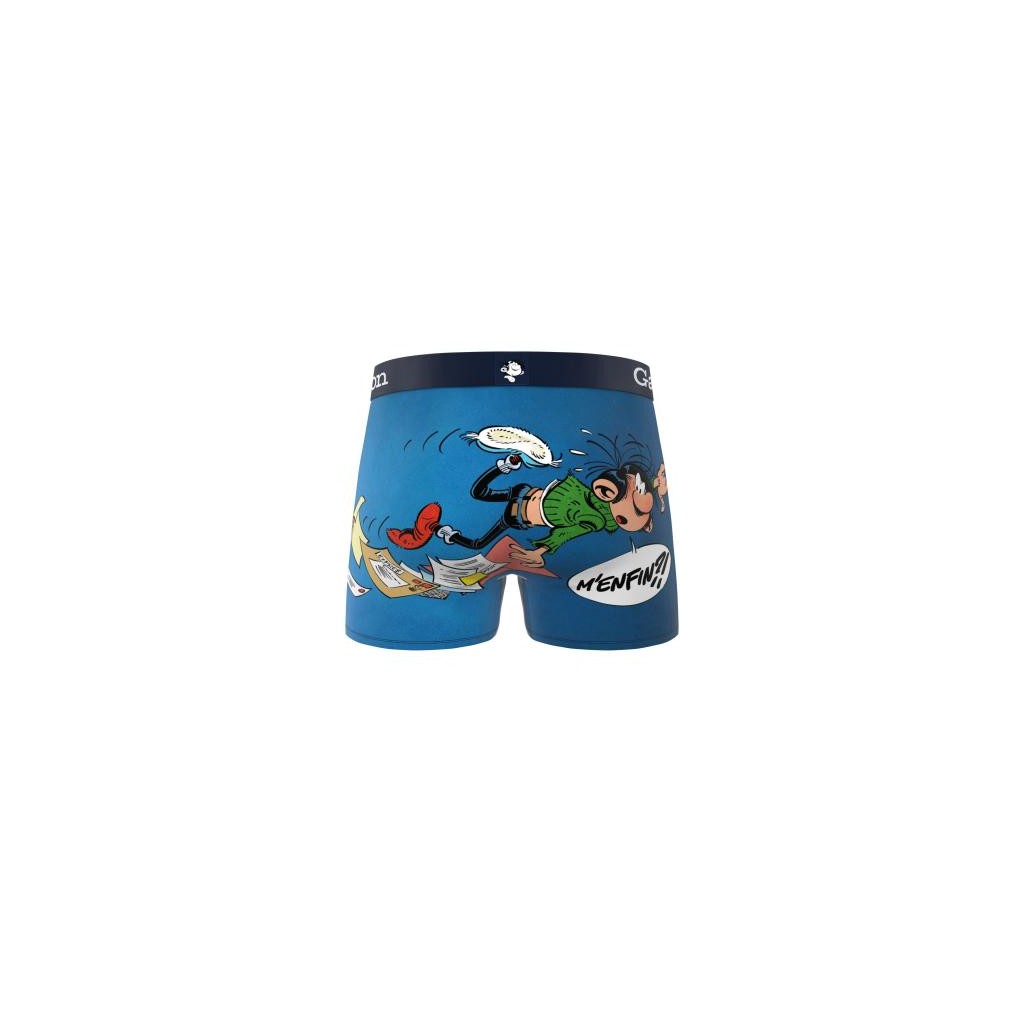 FREEGUN Boxer Microfibre Gaston Lagaffe Bande Dessinée Bleu