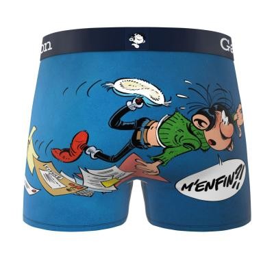 FREEGUN Boxer Microfibre Gaston Lagaffe Bande Dessinée Bleu