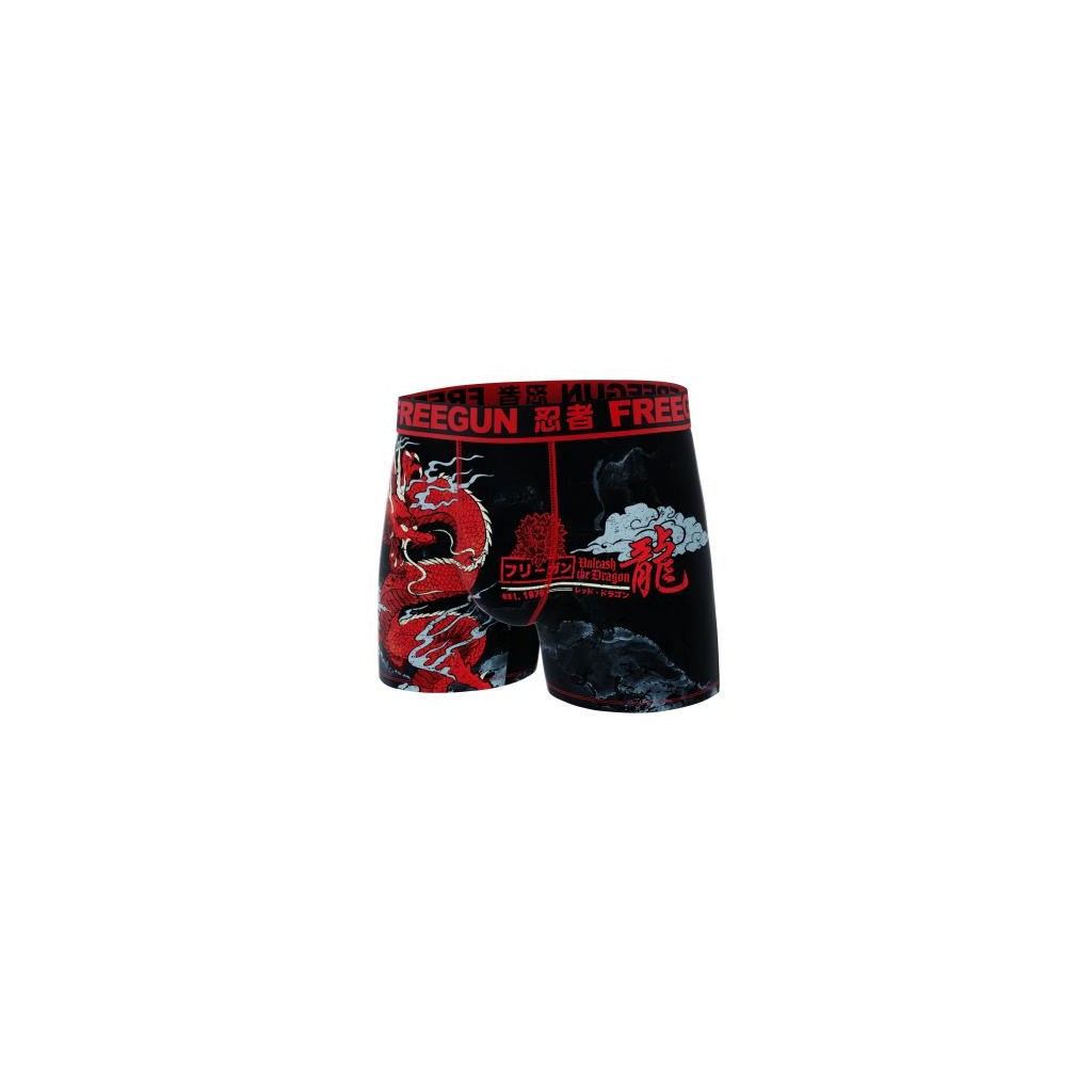 FREEGUN Boxer Microfibre Dragon Rouge Chinois