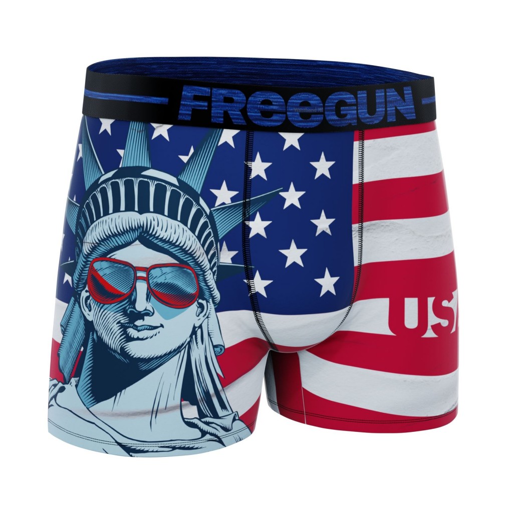 FREEGUN Boxer Microfibre Garçon Usa Statue de la Liberté
