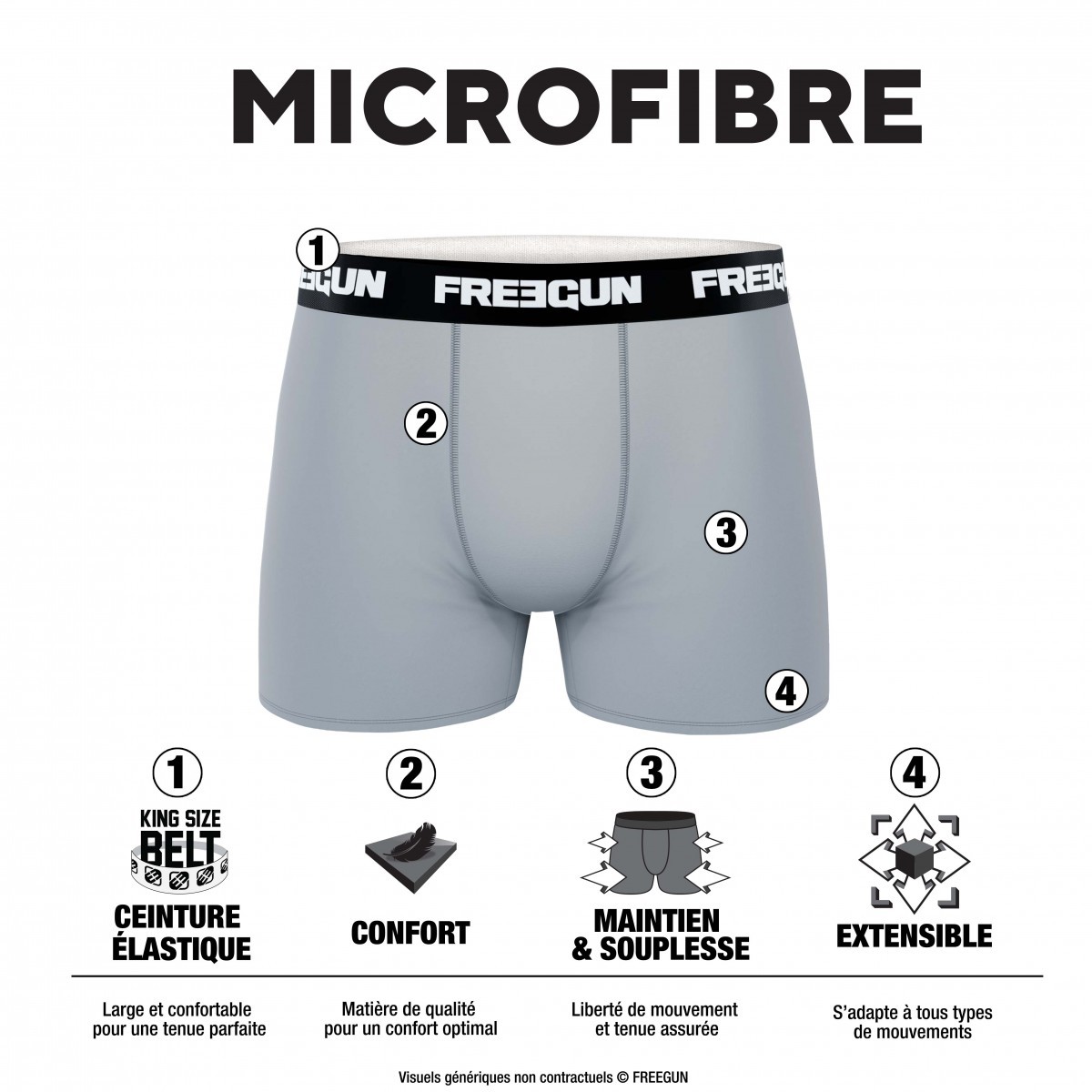FREEGUN Boxer Homme Caleçon Summer Van