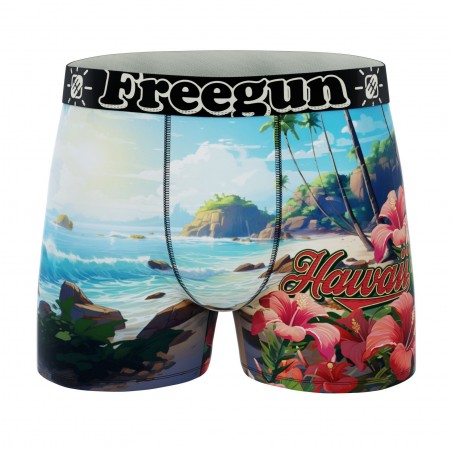 FREEGUN Boxer Homme Caleçon Summer Hawaii
