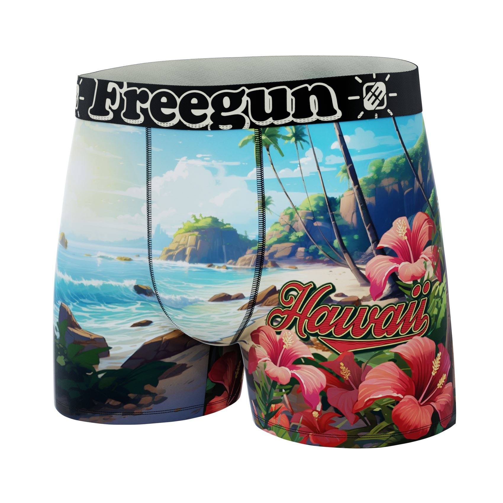 FREEGUN Boxer Homme Caleçon Summer Hawaii