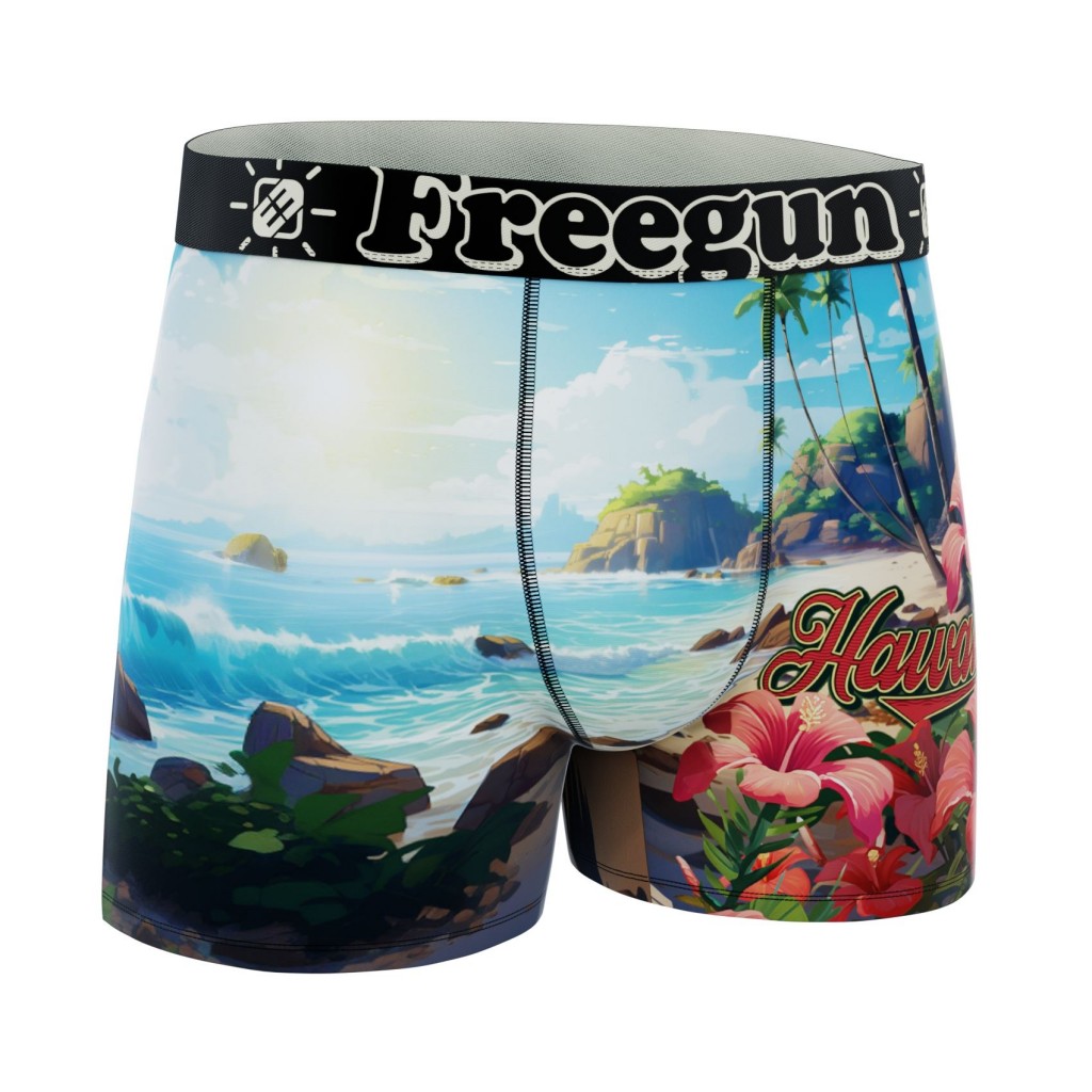 FREEGUN Boxer Homme Caleçon Summer Hawaii