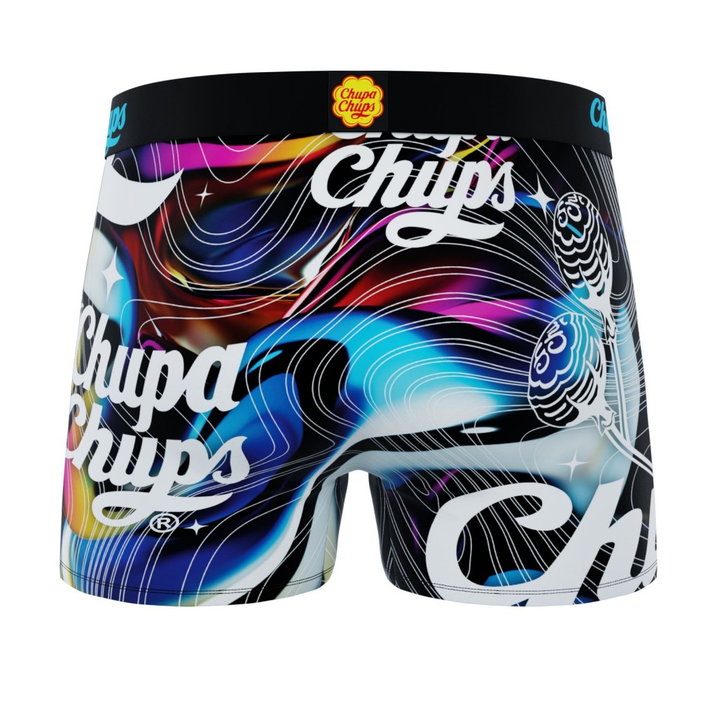 FREEGUN Boxer Homme Caleçon Chupa Chups Bleu