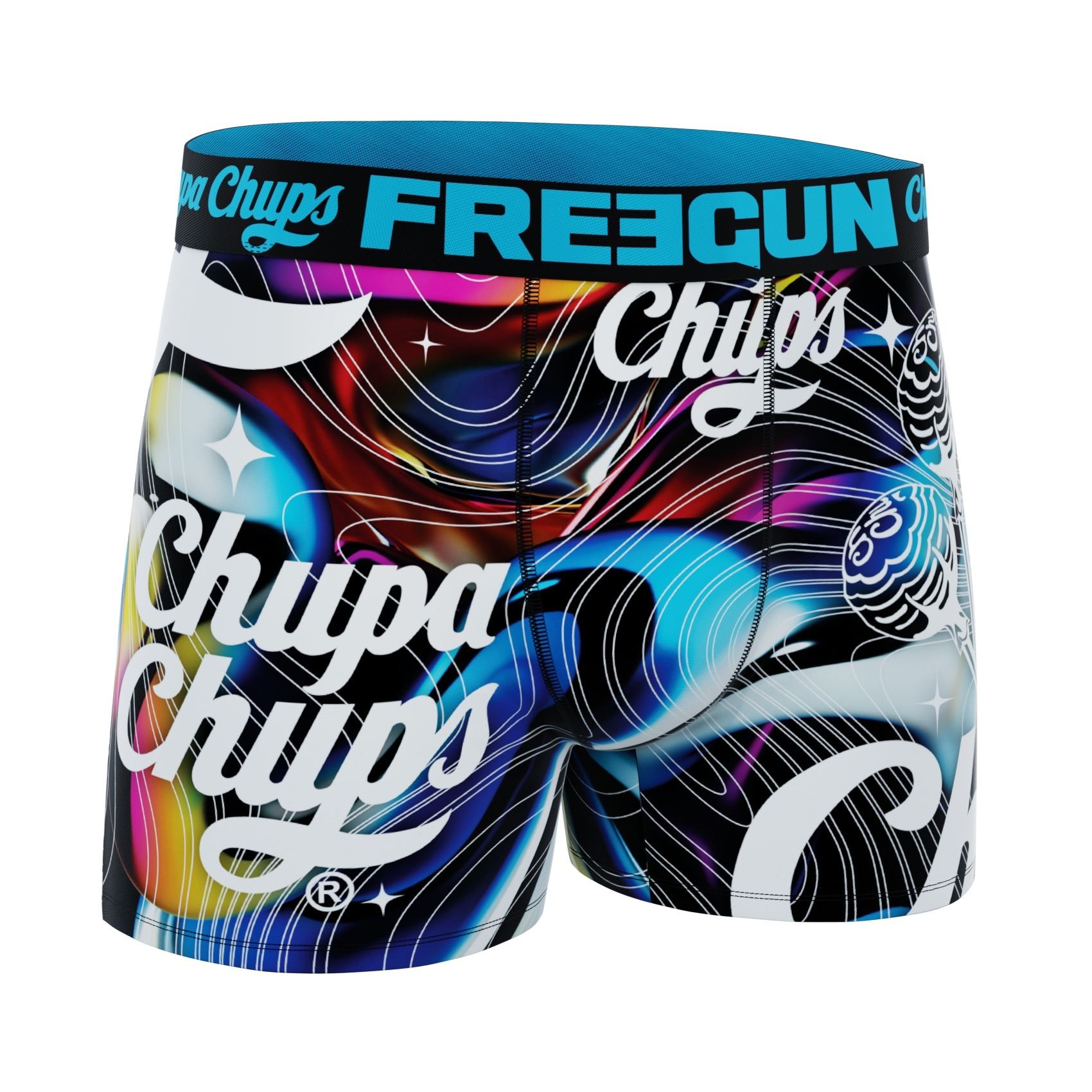 FREEGUN Boxer Homme Caleçon Chupa Chups Bleu
