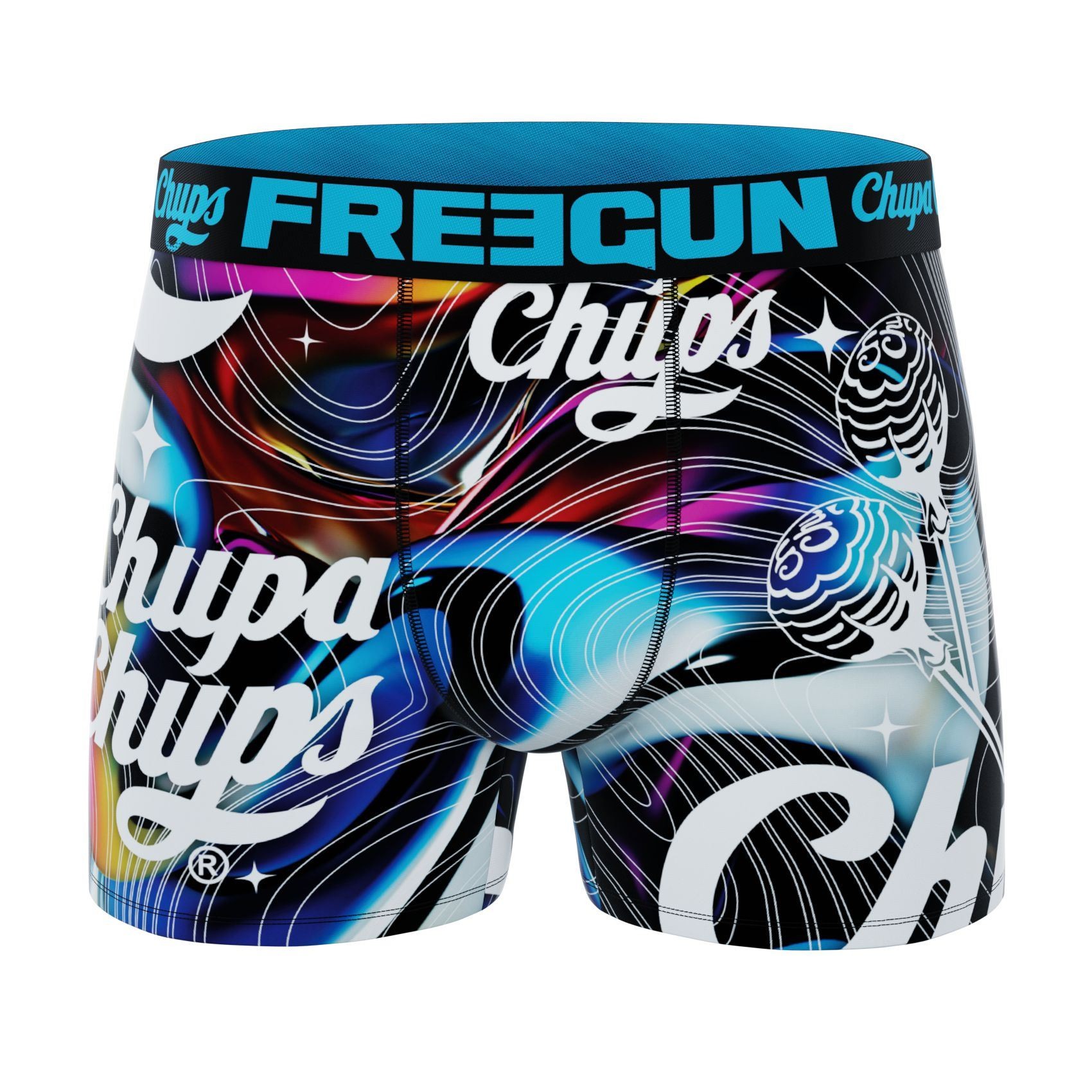 FREEGUN Boxer Homme Caleçon Chupa Chups Bleu