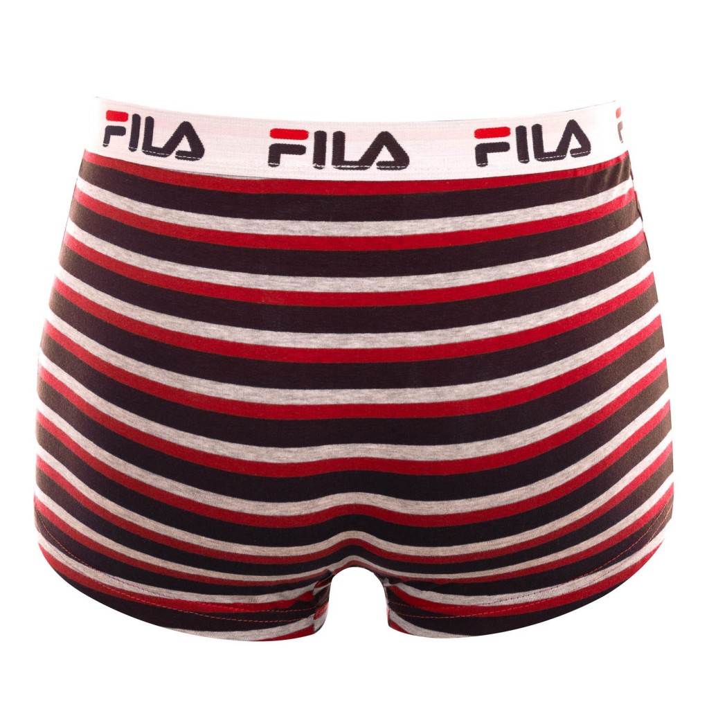 Boxeur homme coton rouge rayé marque Fila