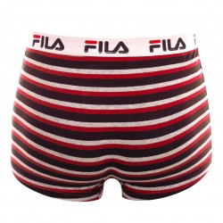 Boxeur homme coton rouge rayé marque Fila
