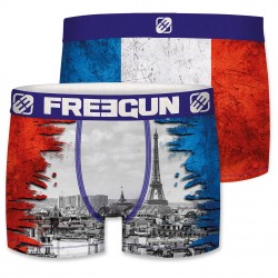 FREEGUN Boxer Microfibre Homme Tour Eiffel