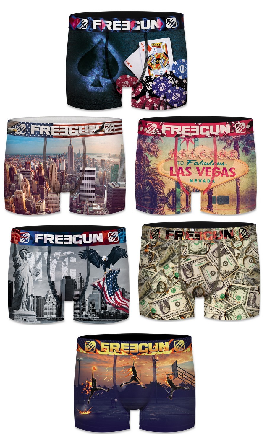 Lot 6 Boxers Enfant Freegun...