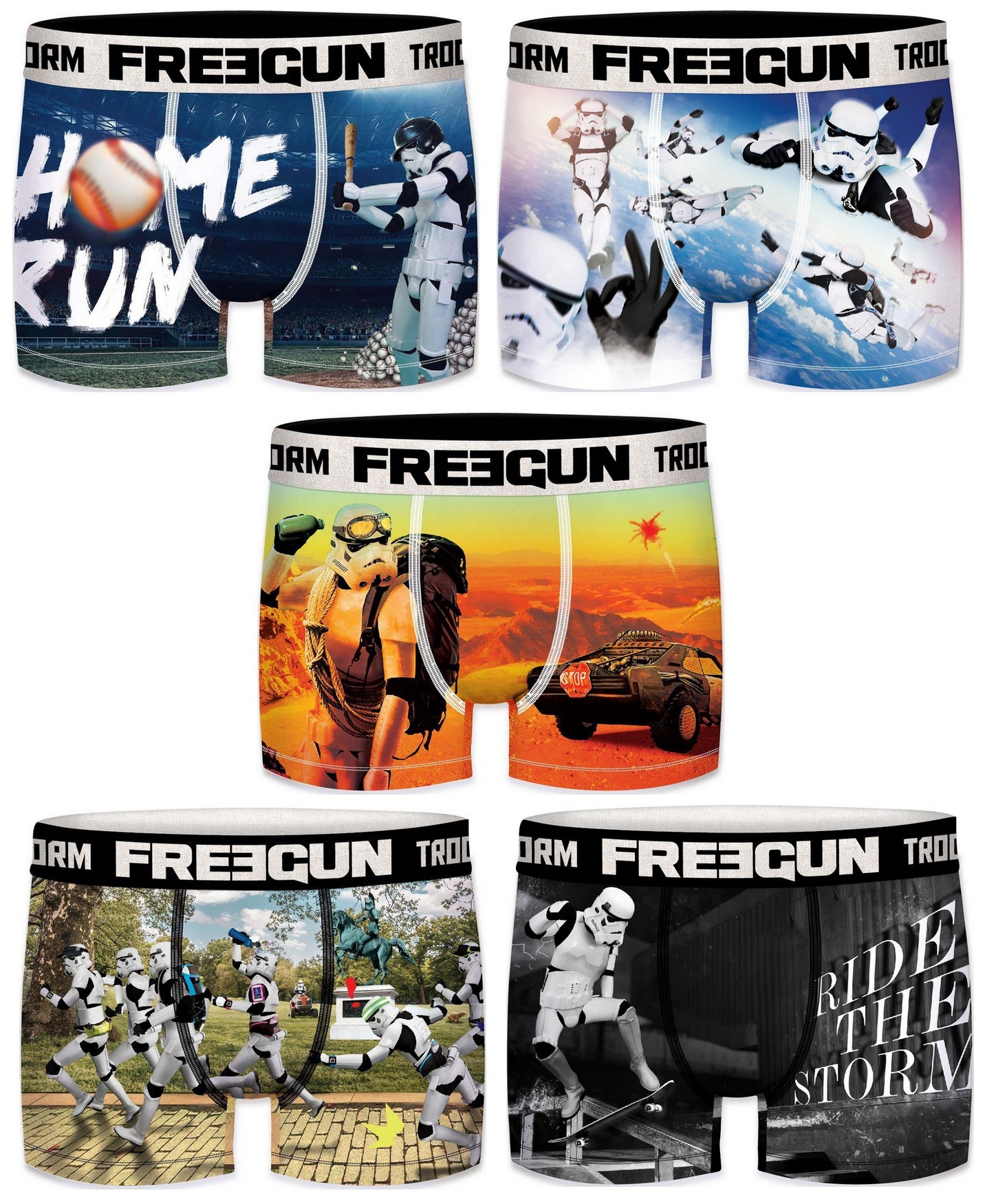 FREEGUN Lot 5 Boxers...