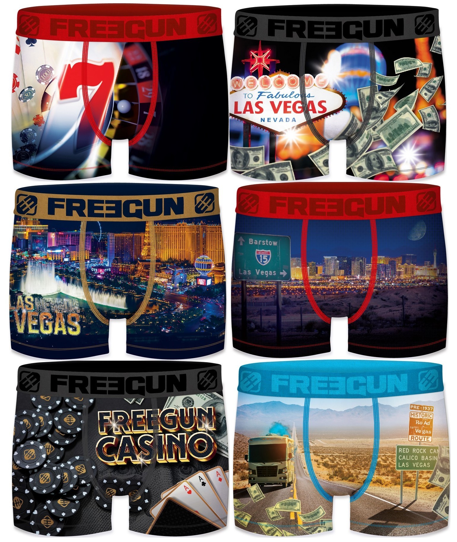 Lot 6 Boxers Garçon Freegun...