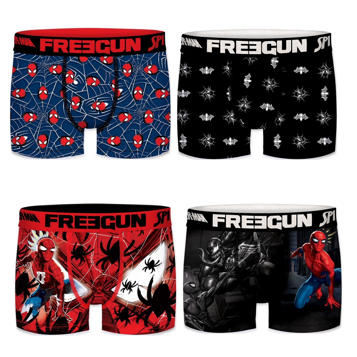 FREEGUN Lot de 4 Boxers...