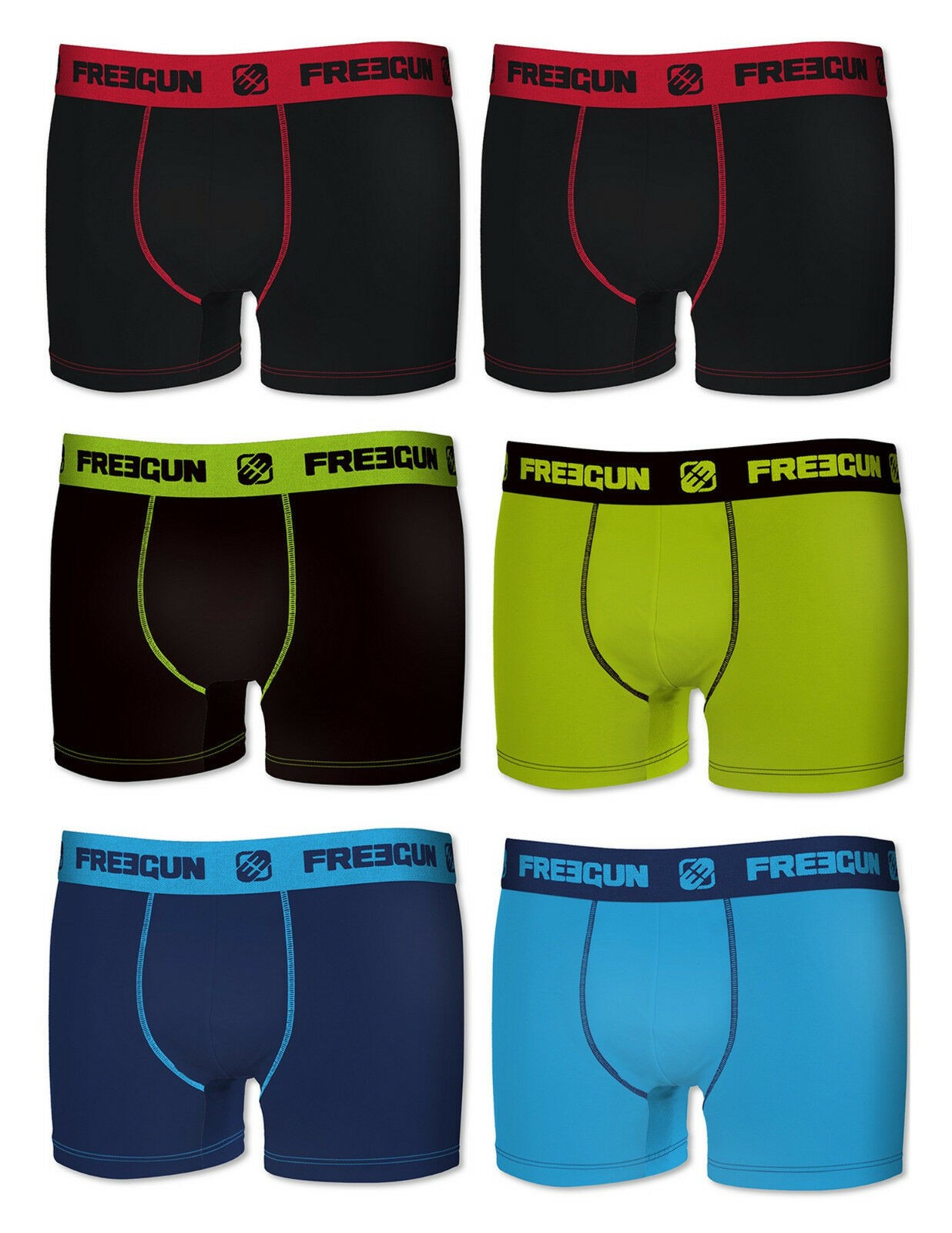 Lot 6 Boxers Garçon Freegun...