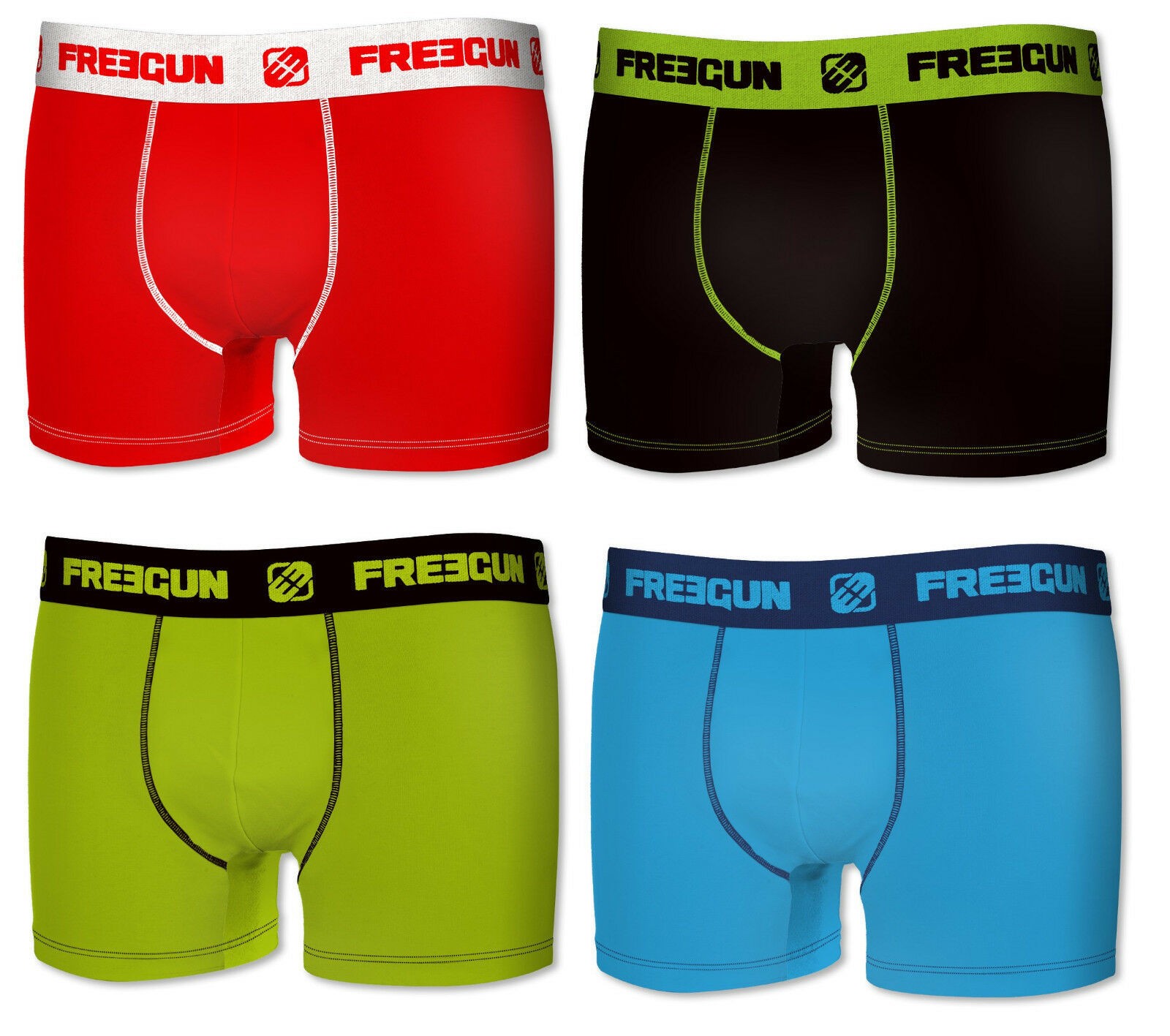 Lot 4 Boxers Garçon Freegun...