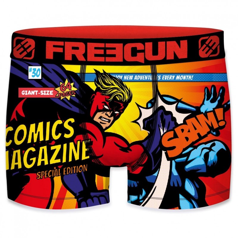 Boxer Homme Freegun Licence Chupa Chups – Microfibre Douce, Motif Sucette | Taille M, élastique Confortable