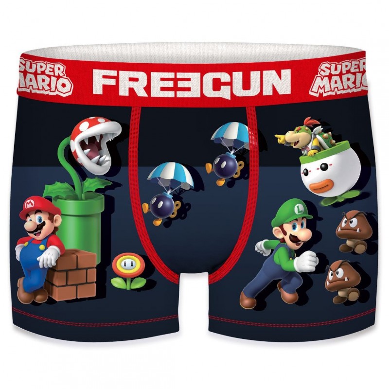 Boxer Garçon - FREEGUN - Lot de 4 - Bleu - Confort - Respirant - Stretch Bleu - Prêt-à-Porter