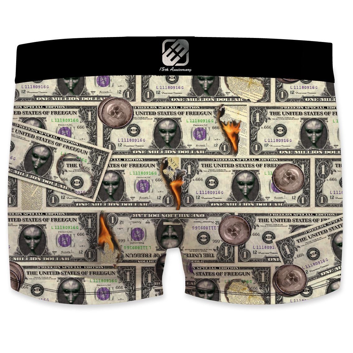 FREEGUN Boxer Homme Microfibre Premium Dollars Aliens Dollars FREEGUN Boxer Homme Microfibre Premium Dollars Aliens Dollars
