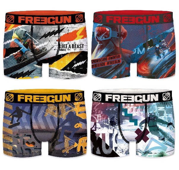 FREEGUN Lot de 4 Boxers...