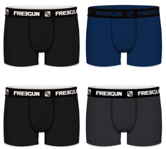 FREEGUN Lot 4 Boxers Coton...