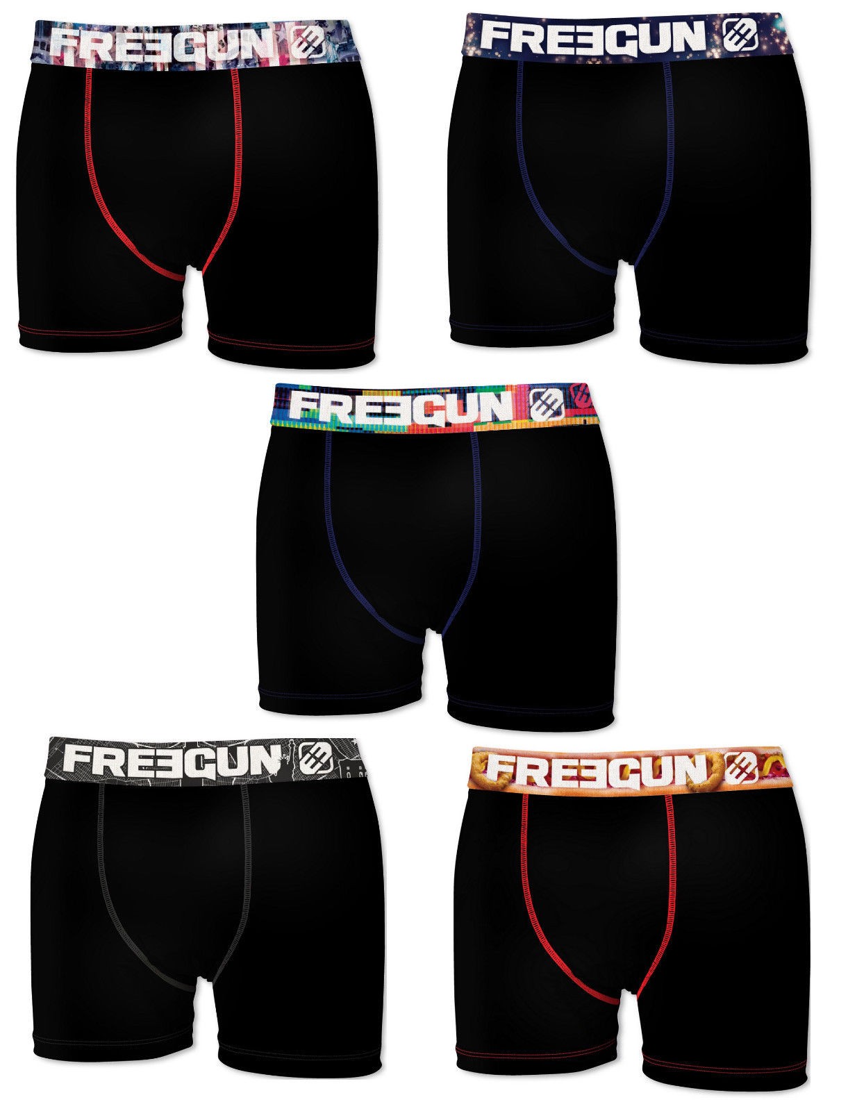 Lot 5 Boxers Garçon Freegun...