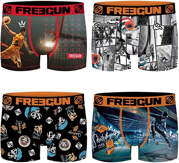 FREEGUN Lot de 4 Boxers...