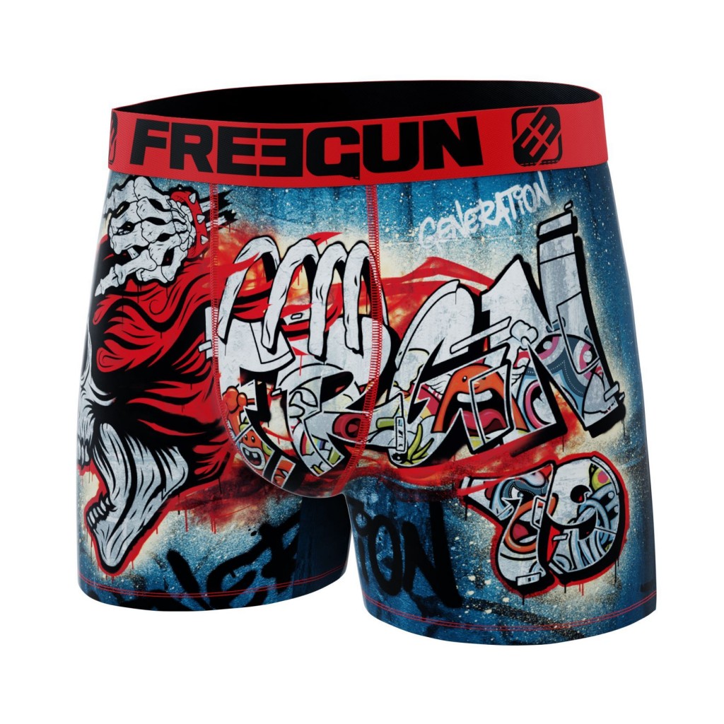 FREEGUN Boxer Microfibre Homme  Street Art Graffiti